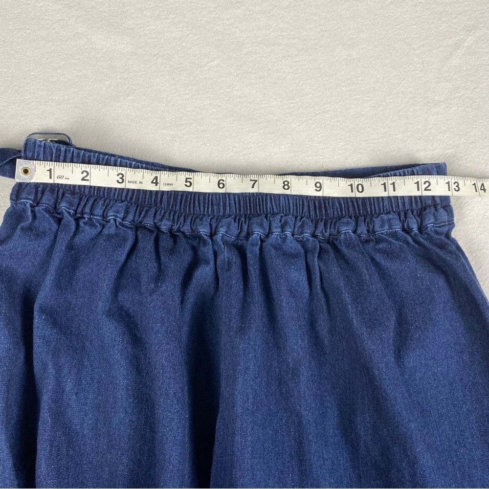 Forever 21 Contemporary Wide Leg Cropped Denim Pants Belted Dark Wash M - Picture 6 of 10